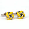 Yellow Color Knot Cufflinks J-MarZthomson-Cufflinks.com.sg