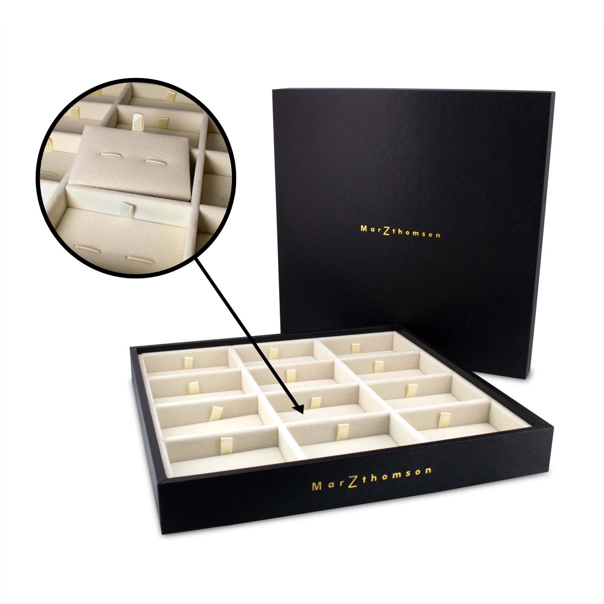 Professional Cufflinks Storage Tray in Black Marzthomson